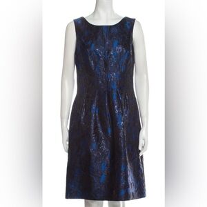 Lela Rose Elegant Blue and Black Dress with shimmer